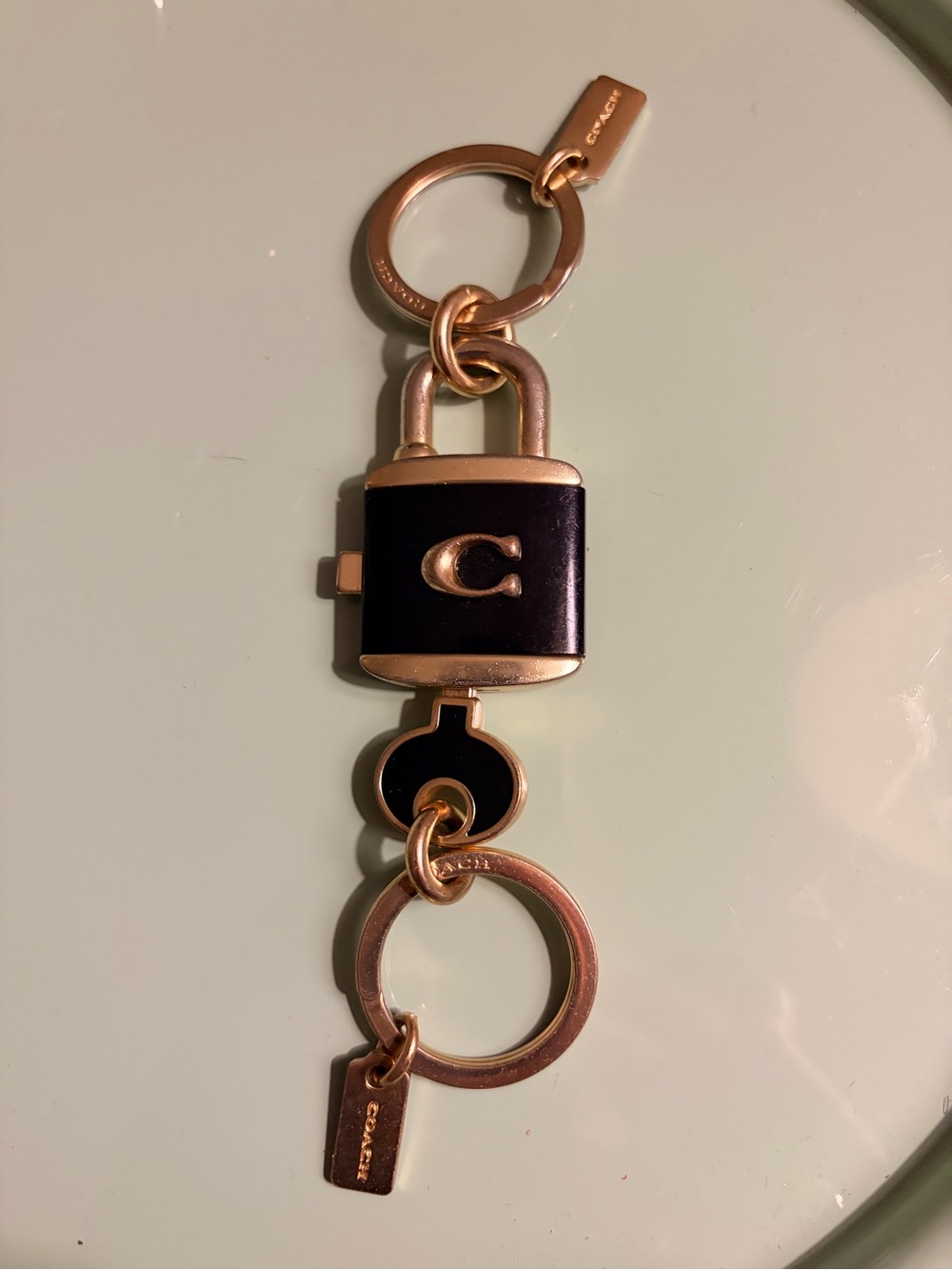 COACH Lock and Key Valet Bag Charm Key Ring